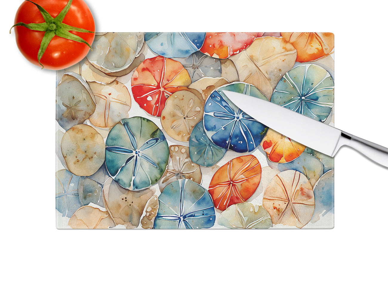 Sand Dollars Glass Cutting Board