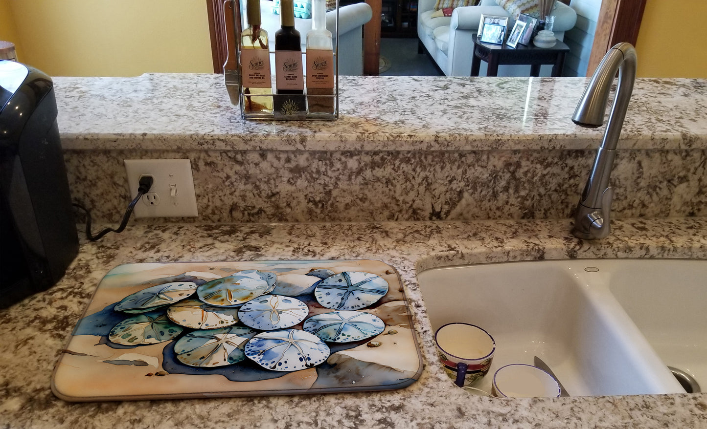 Sand Dollars Dish Drying Mat