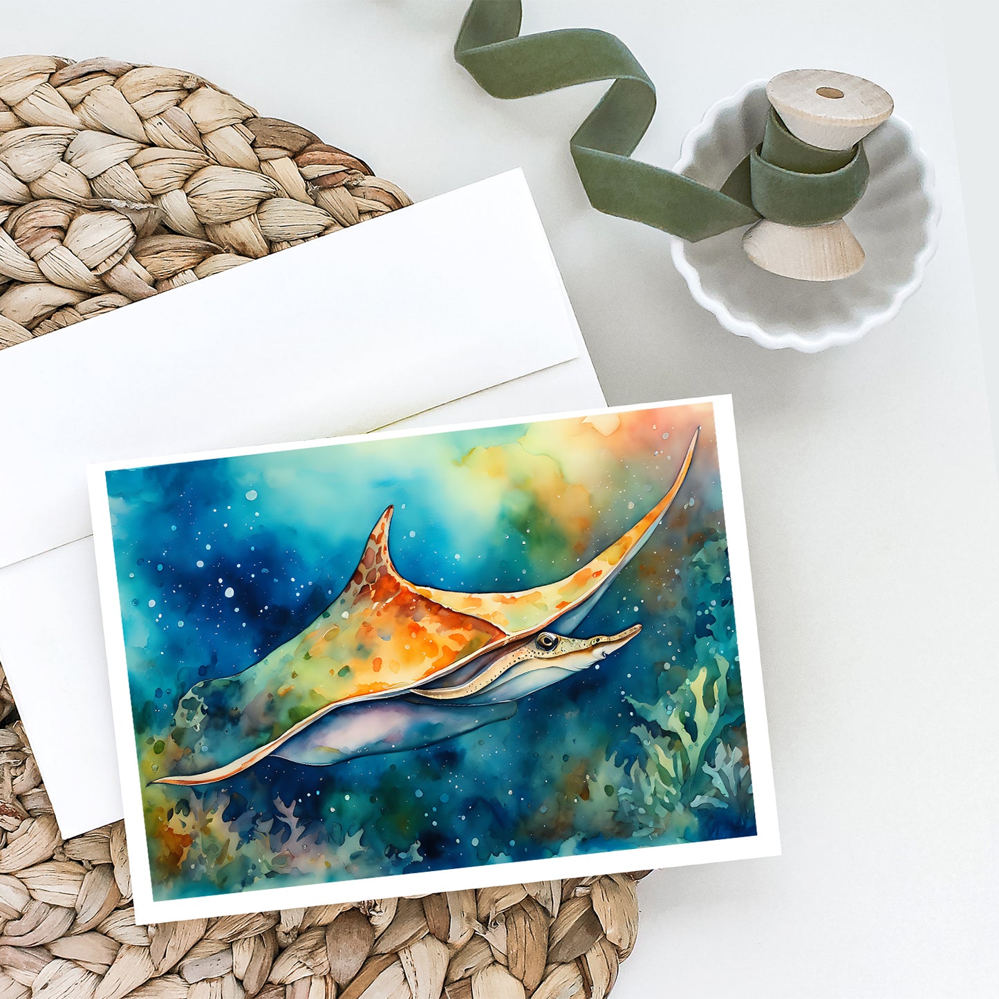 Sting Ray Greeting Cards Pack of 8