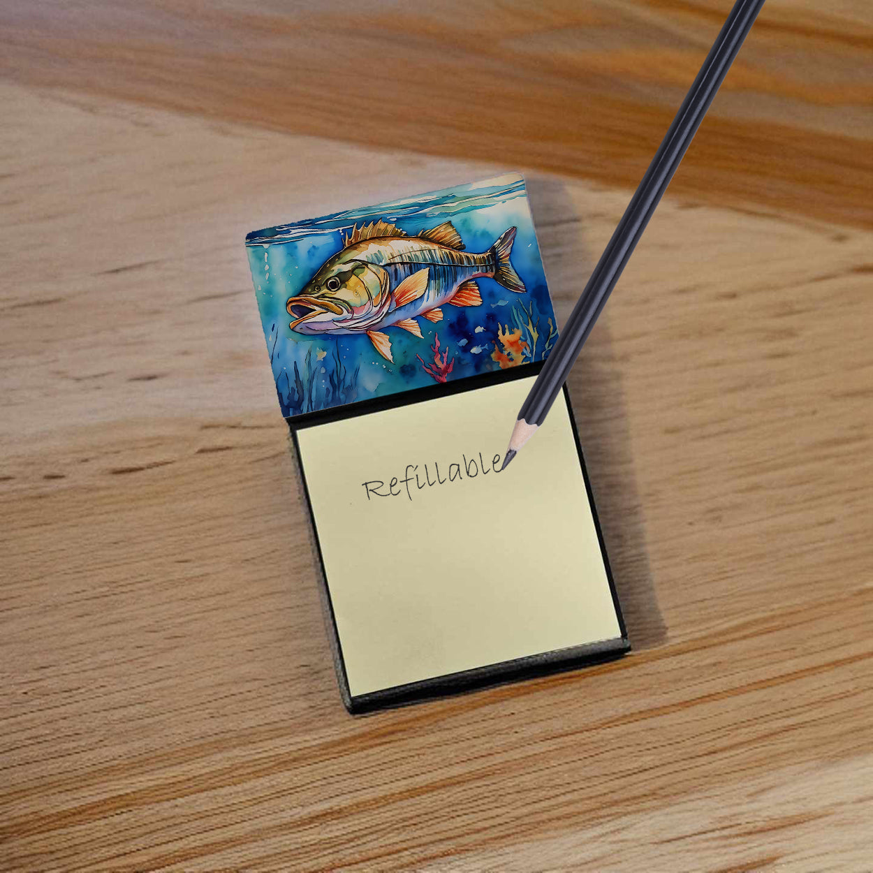 Striped Bass Sticky Note Holder