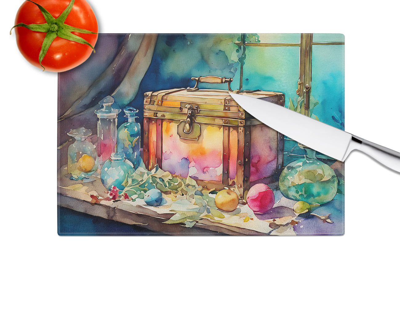 Treasure Chest Glass Cutting Board