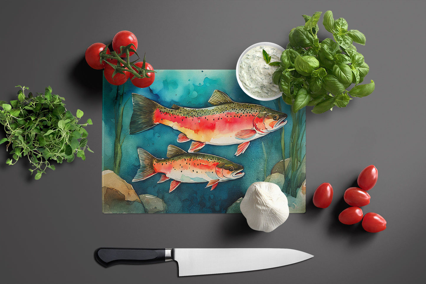 Trout Glass Cutting Board