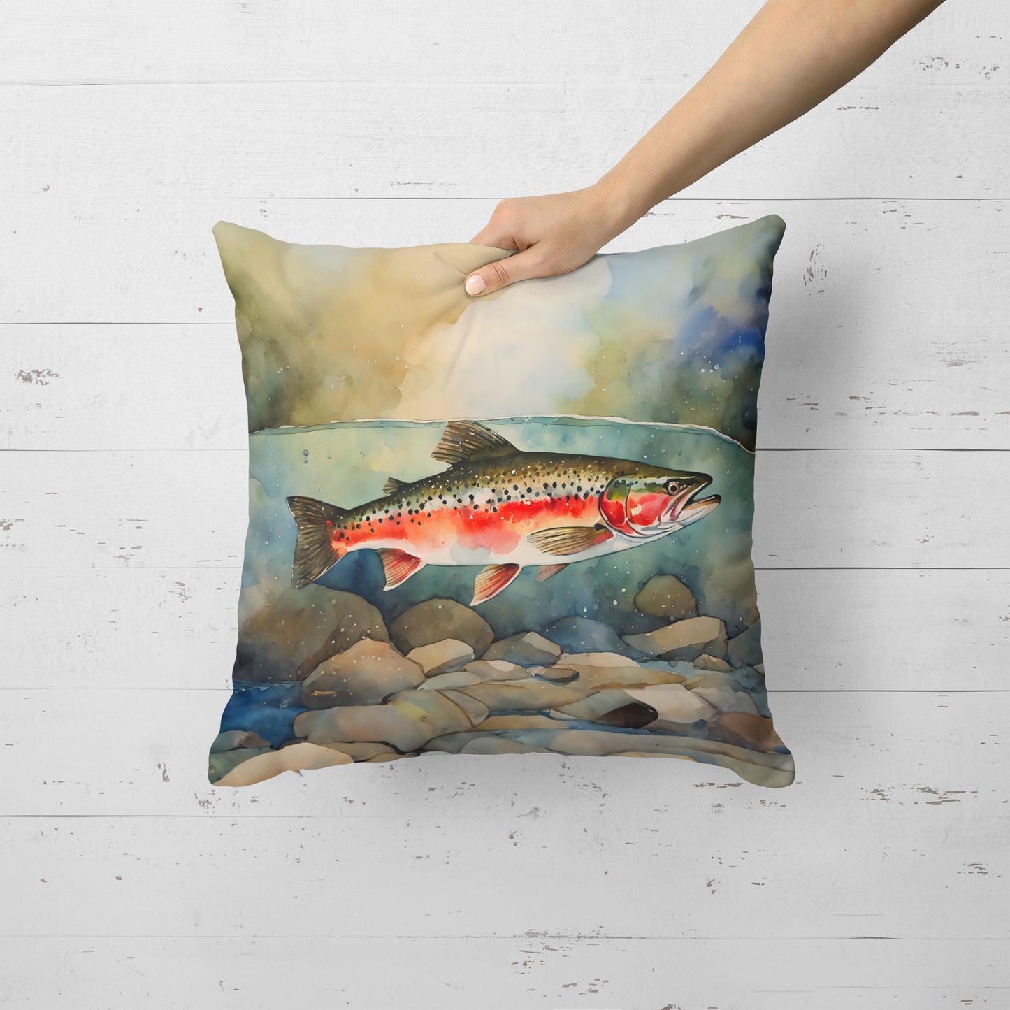 Trout Throw Pillow