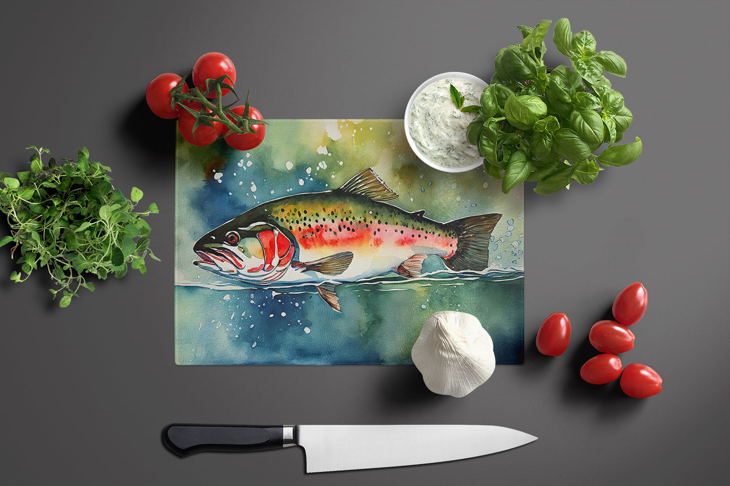 Trout Glass Cutting Board