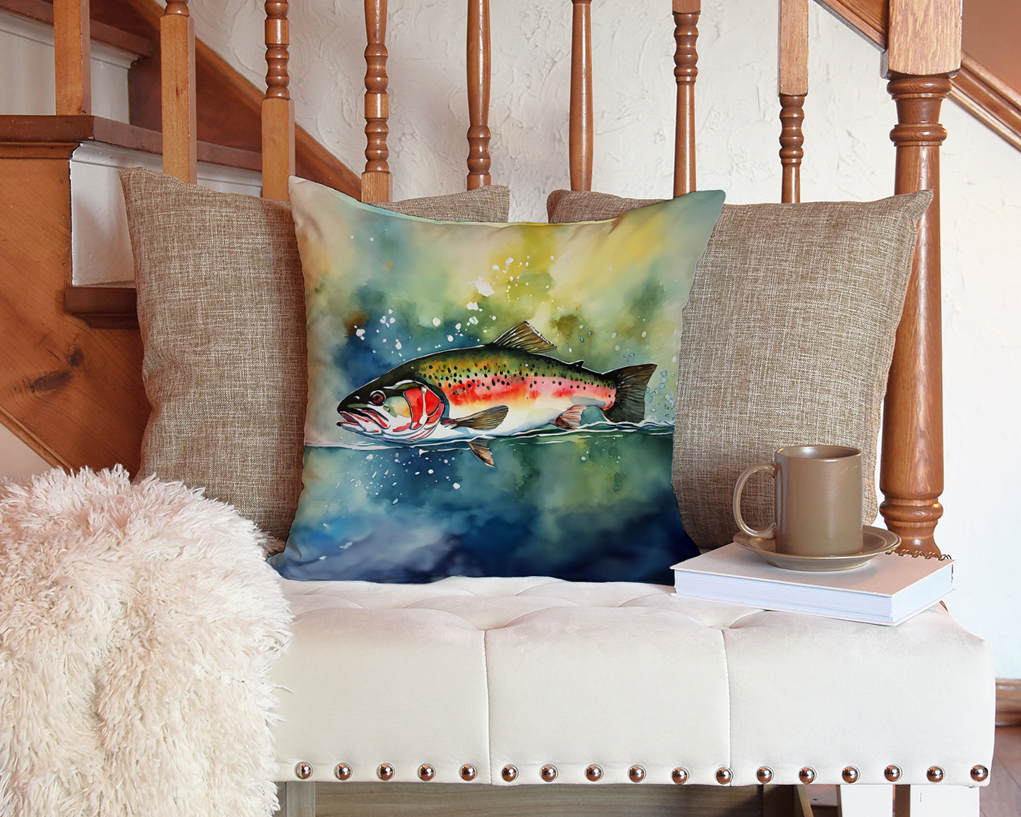 Trout Throw Pillow