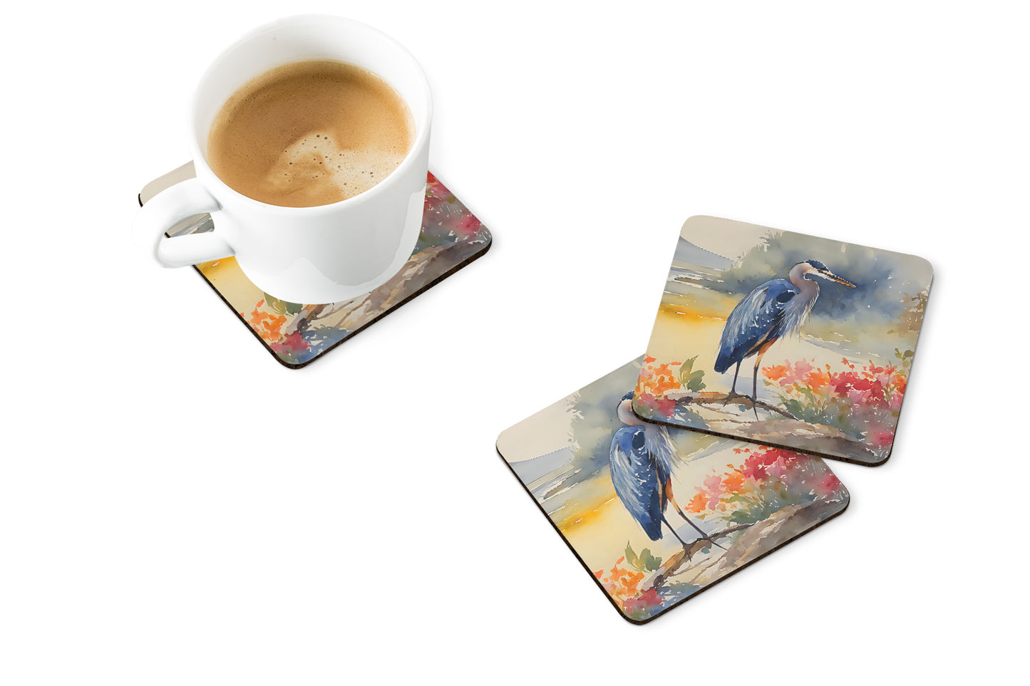 Blue Heron Foam Coasters