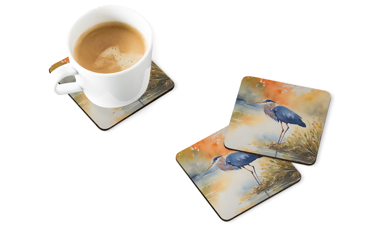 Blue Heron Foam Coasters