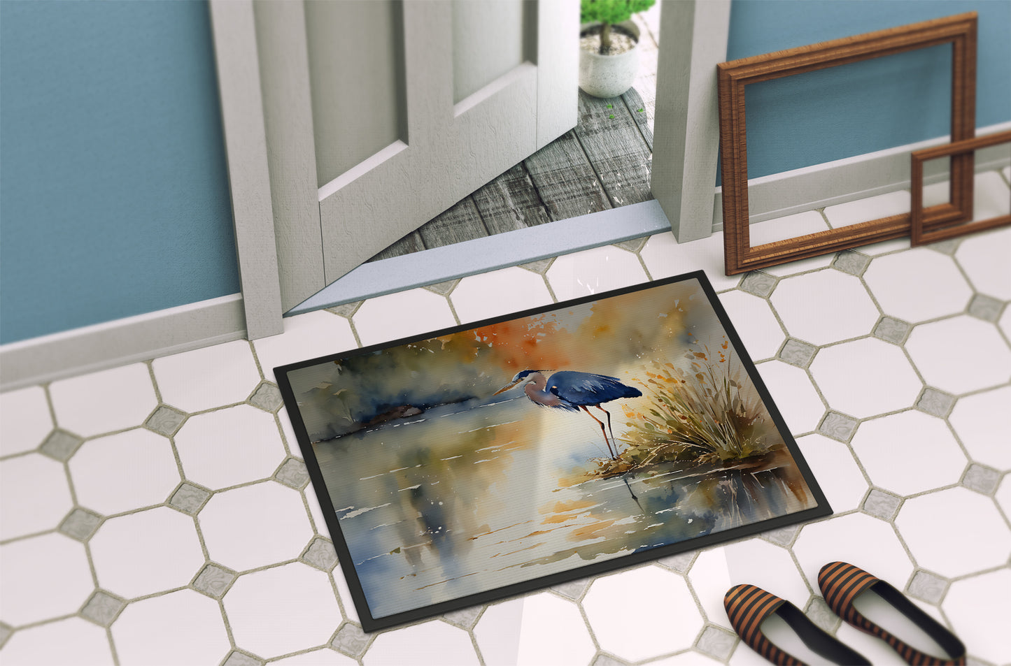 Blue Heron Doormat