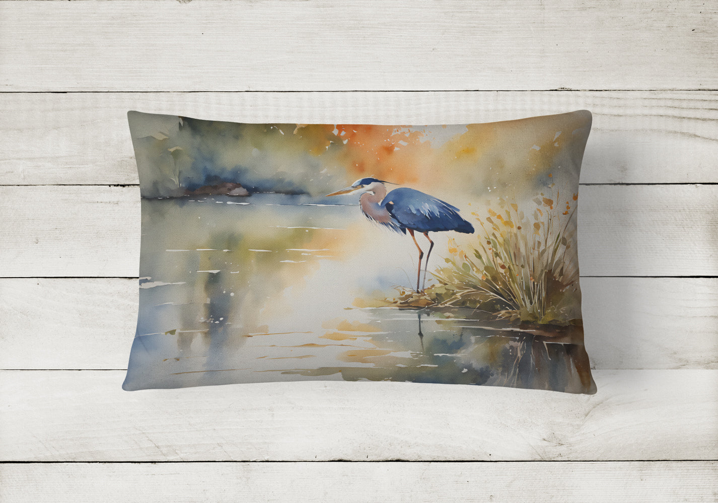 Blue Heron Throw Pillow