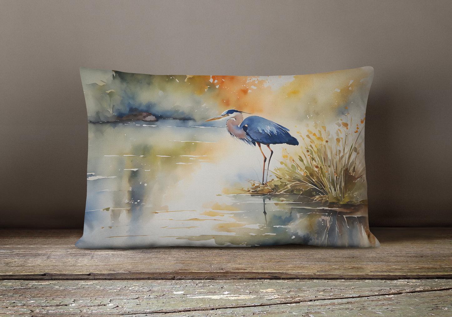 Blue Heron Throw Pillow