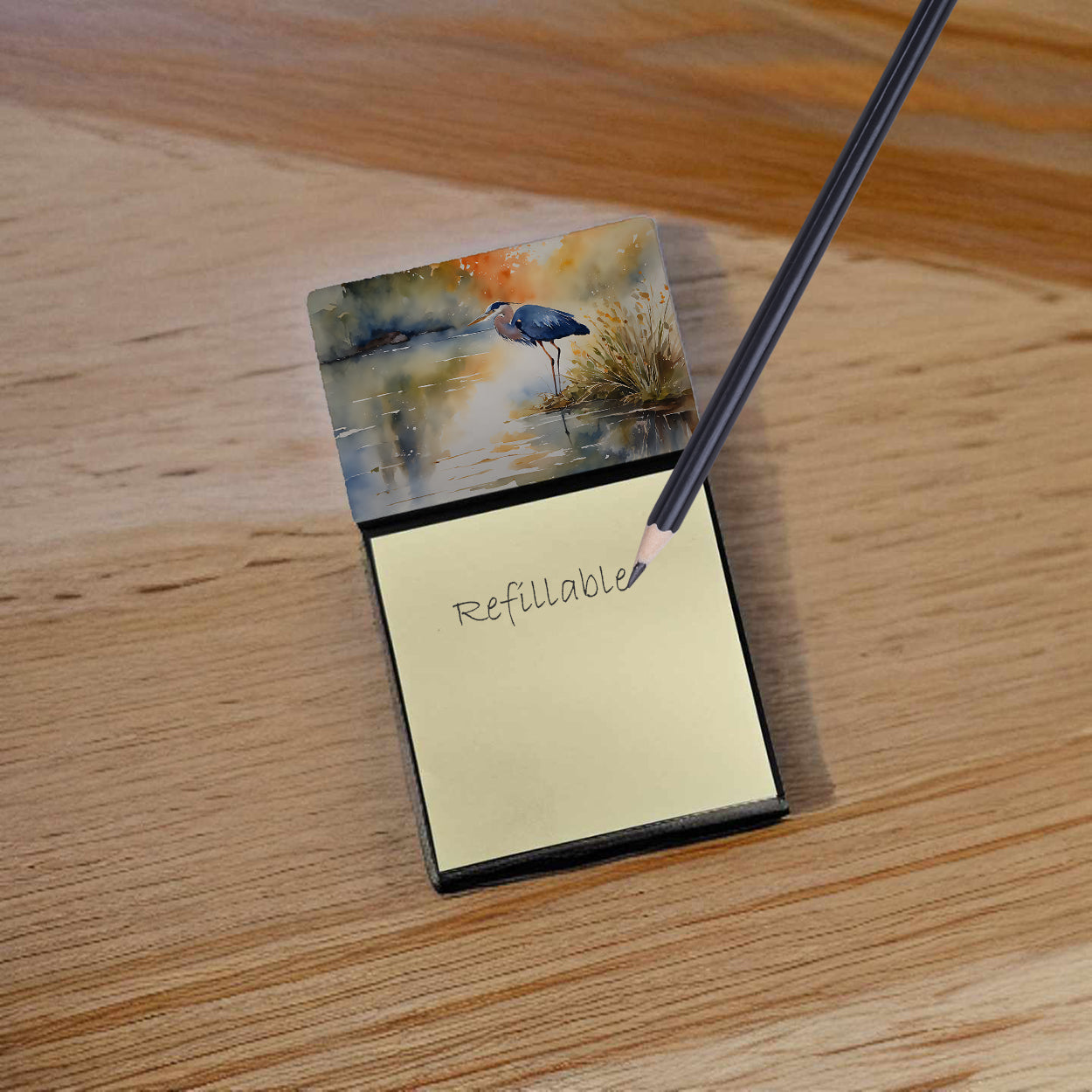 Blue Heron Sticky Note Holder