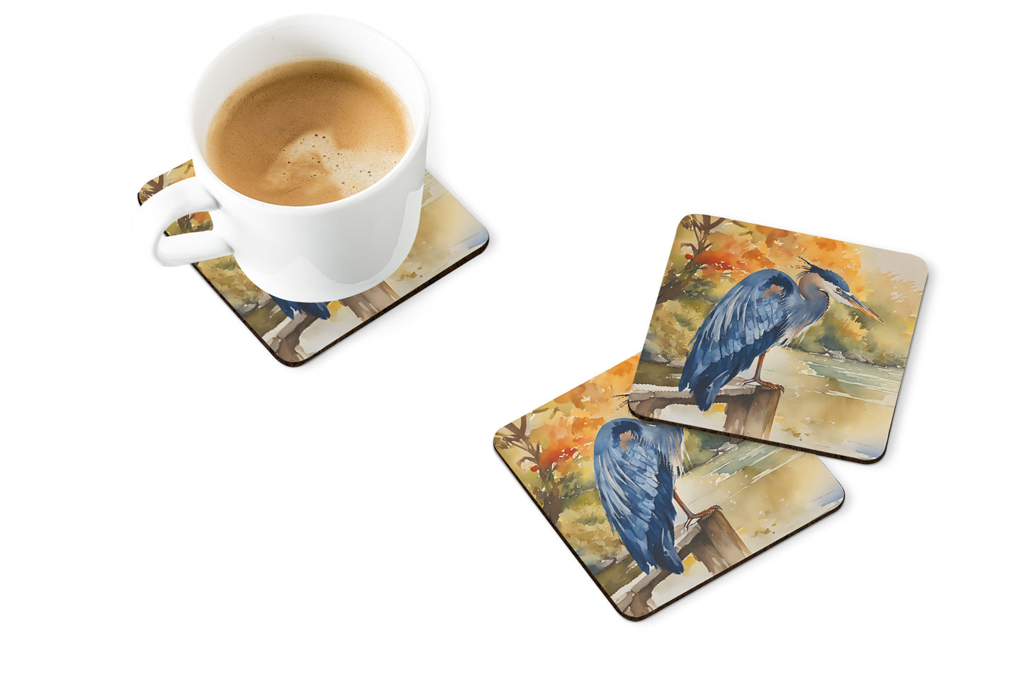 Blue Heron Foam Coasters