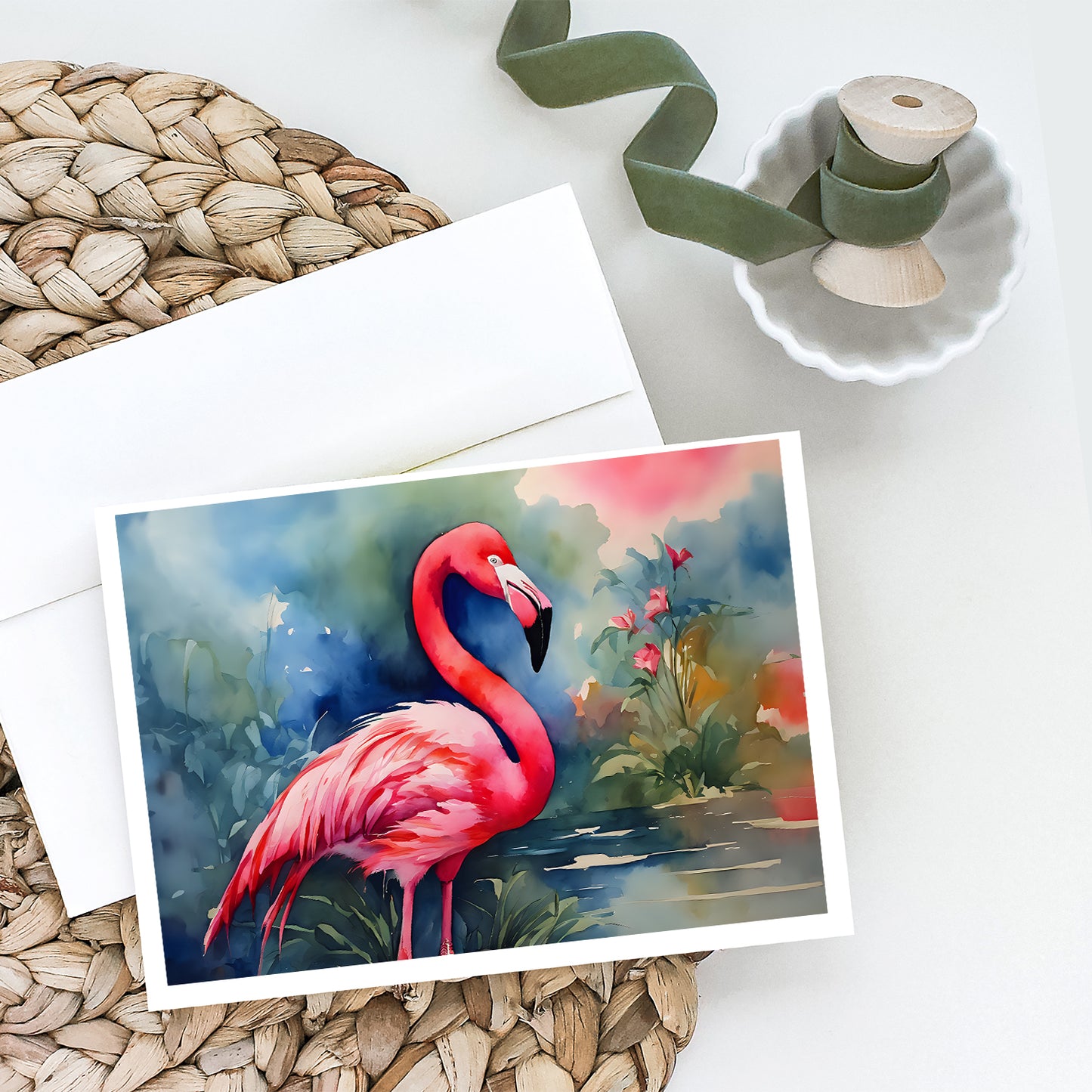 Flamingo Greeting Cards Pack of 8