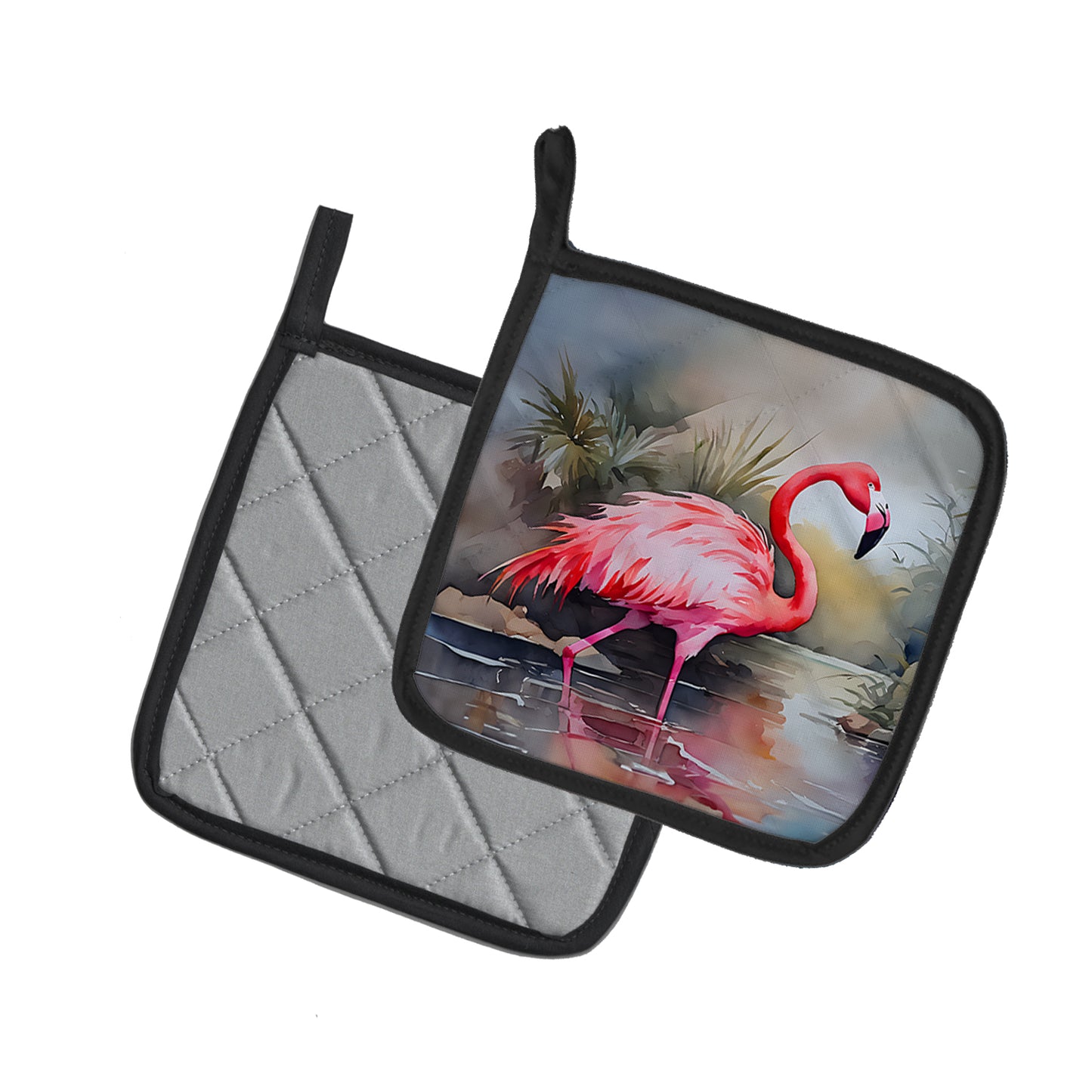 Flamingo Pair of Pot Holders