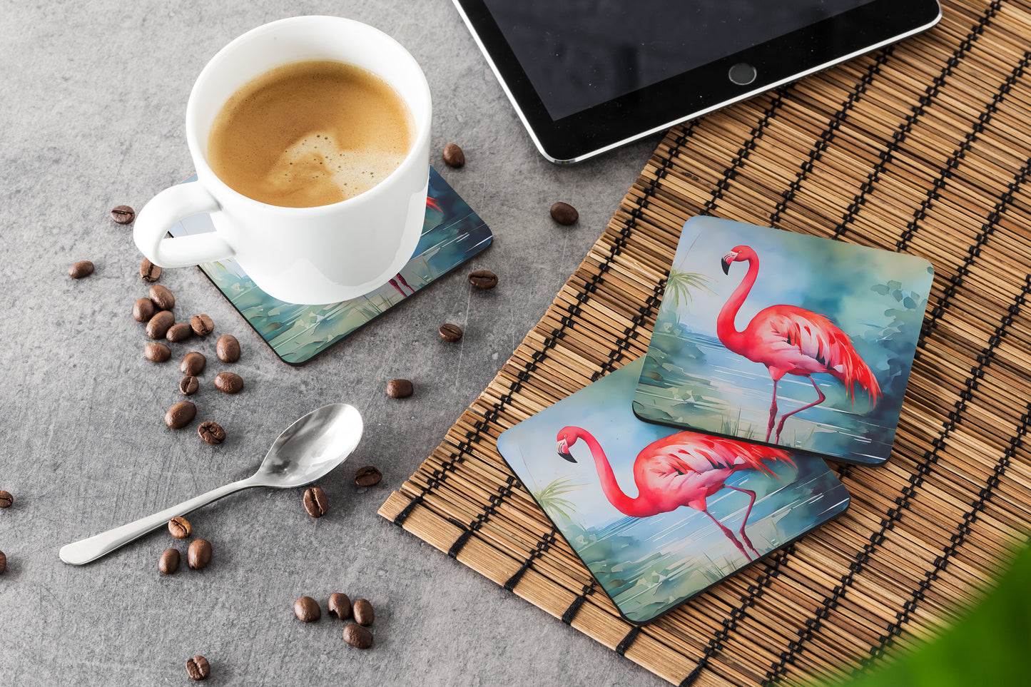 Flamingo Foam Coasters