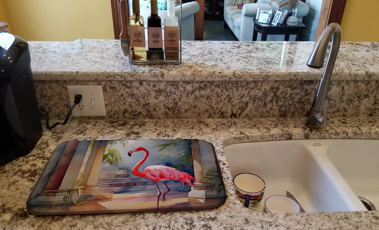 Flamingo Dish Drying Mat