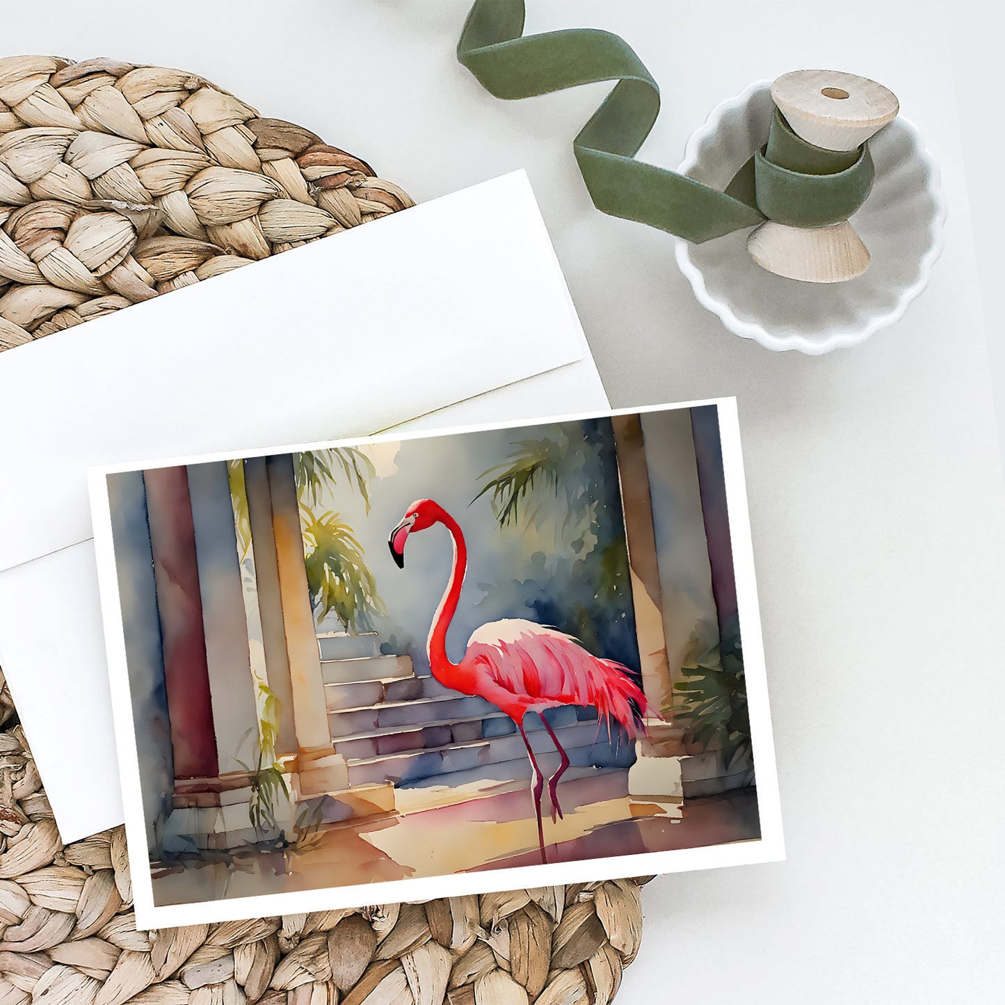 Flamingo Greeting Cards Pack of 8