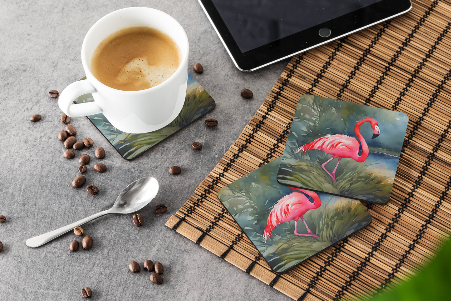 Flamingo Foam Coasters