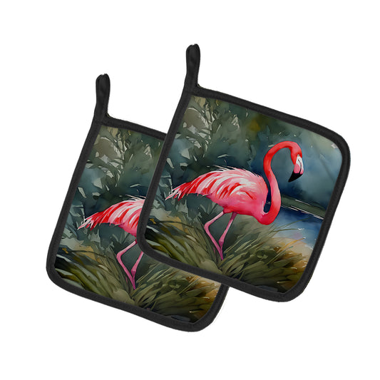 Buy this Flamingo Pair of Pot Holders