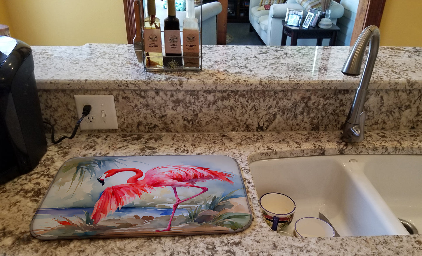 Flamingo Dish Drying Mat