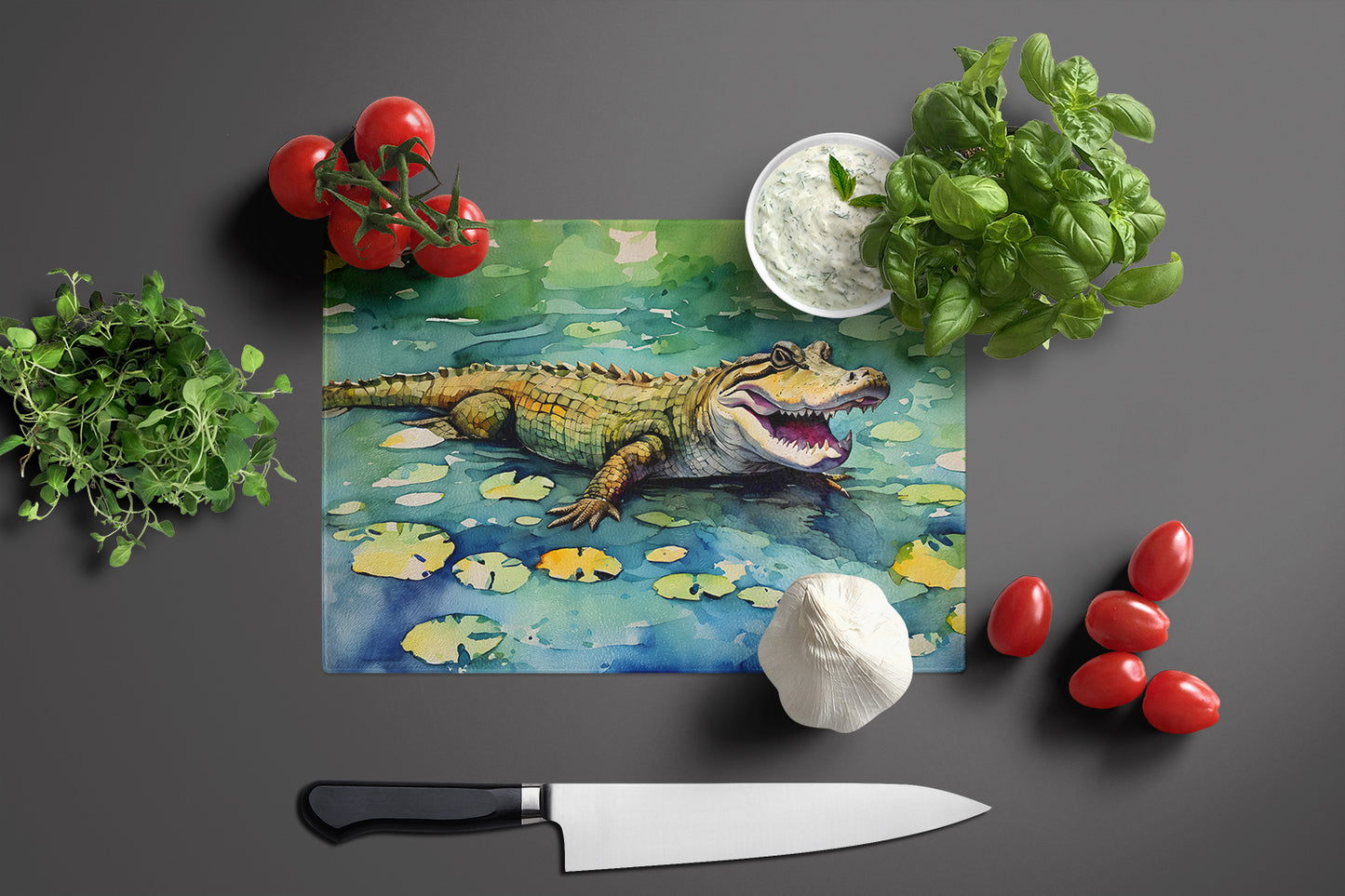 Alligator Glass Cutting Board