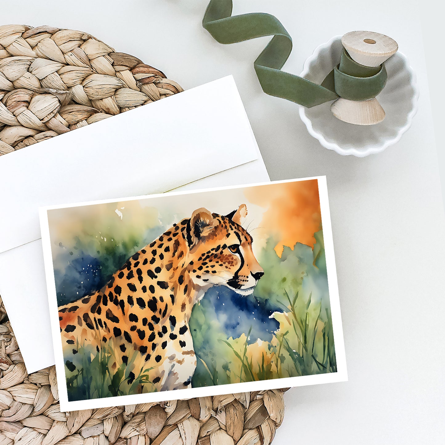 Cheetah Greeting Cards Pack of 8