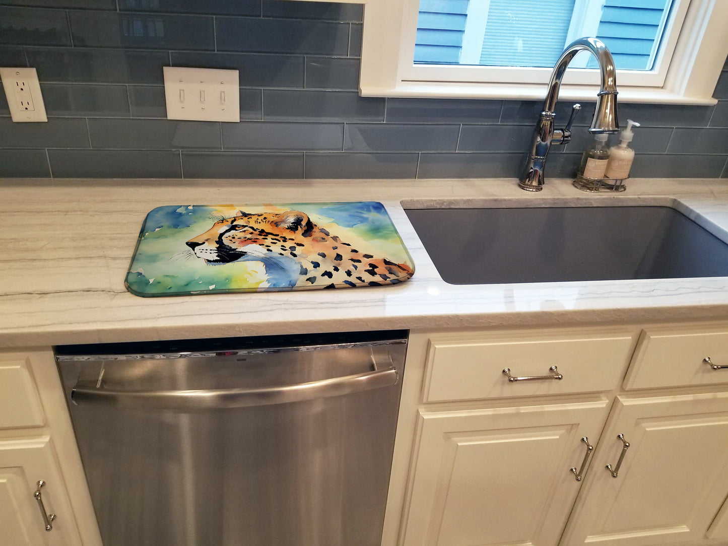 Cheetah Dish Drying Mat