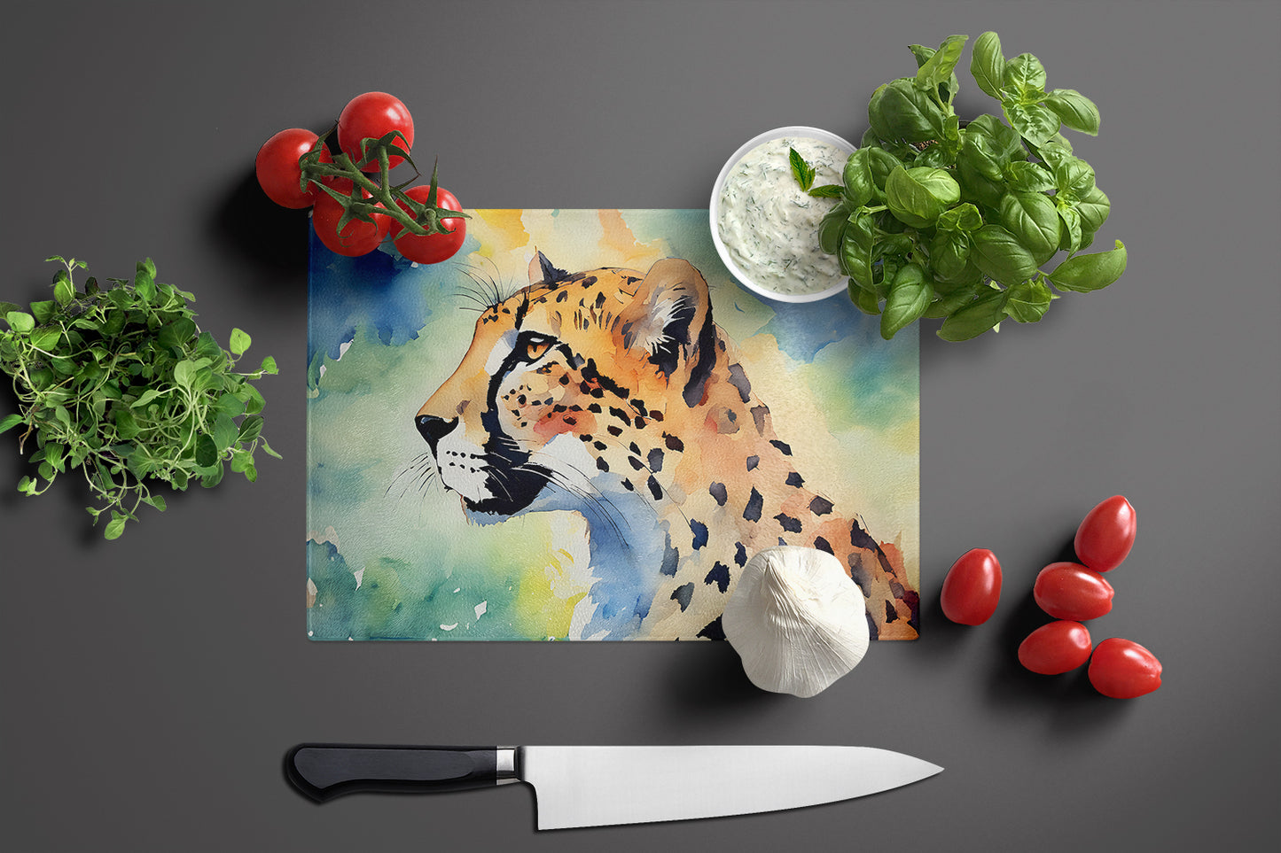 Cheetah Glass Cutting Board