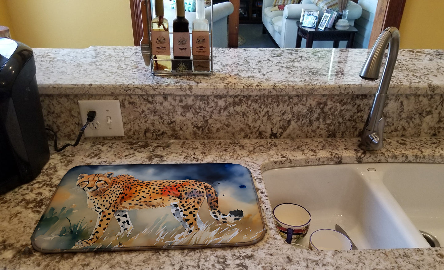 Cheetah Dish Drying Mat