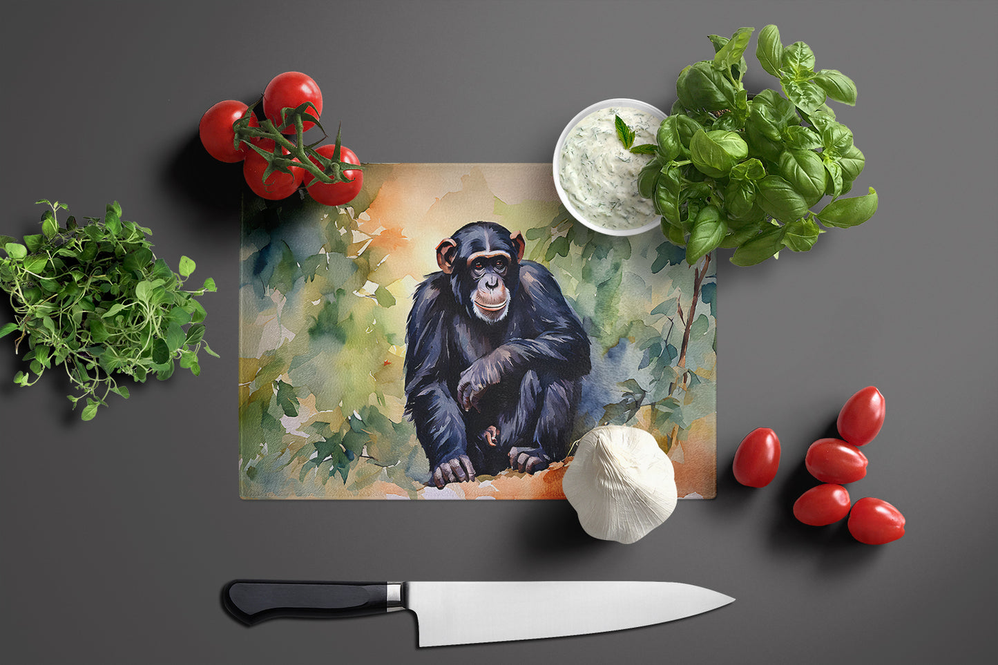 Chimpanzee Glass Cutting Board