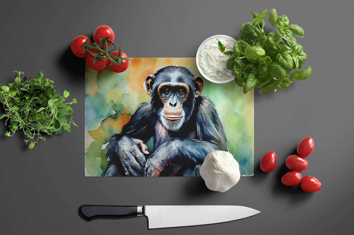 Chimpanzee Glass Cutting Board