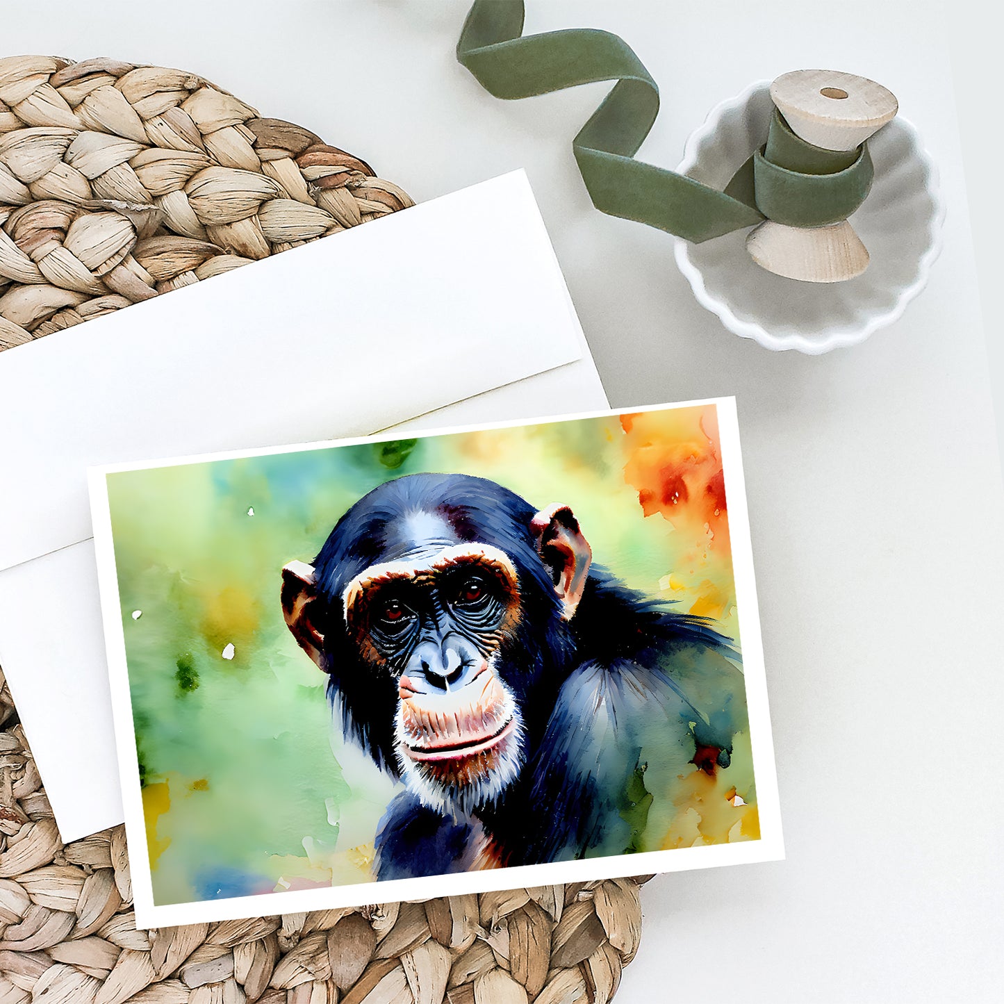 Chimpanzee Greeting Cards Pack of 8