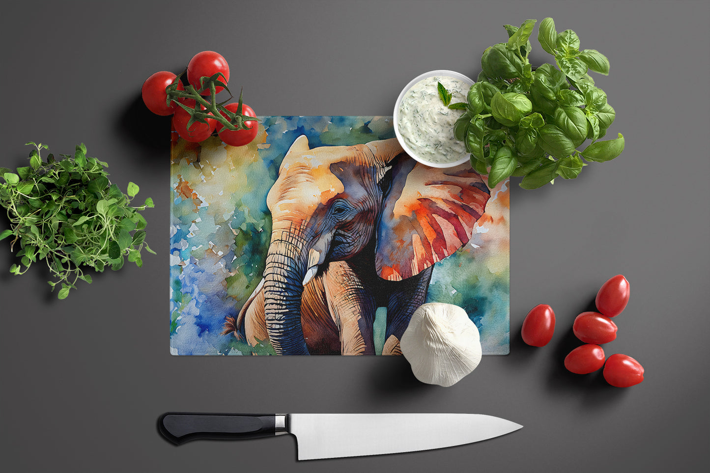 Elephant Glass Cutting Board