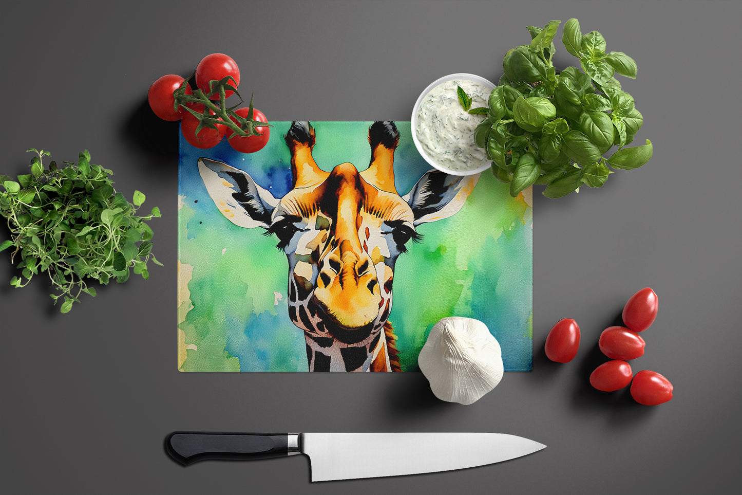 Giraffe Glass Cutting Board