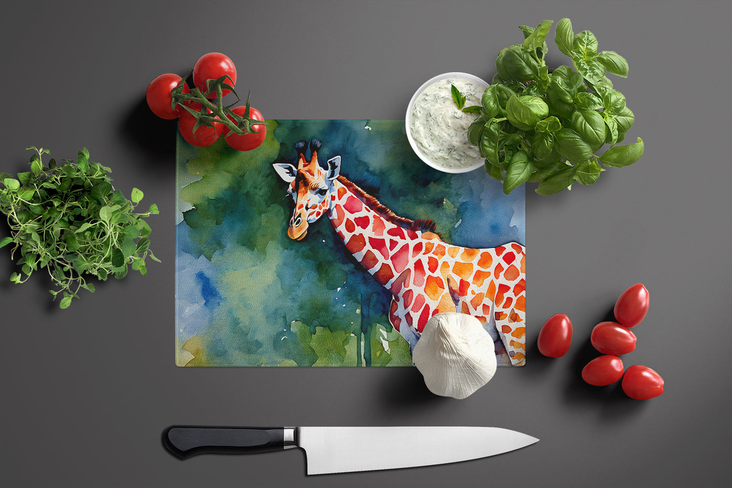 Giraffe Glass Cutting Board