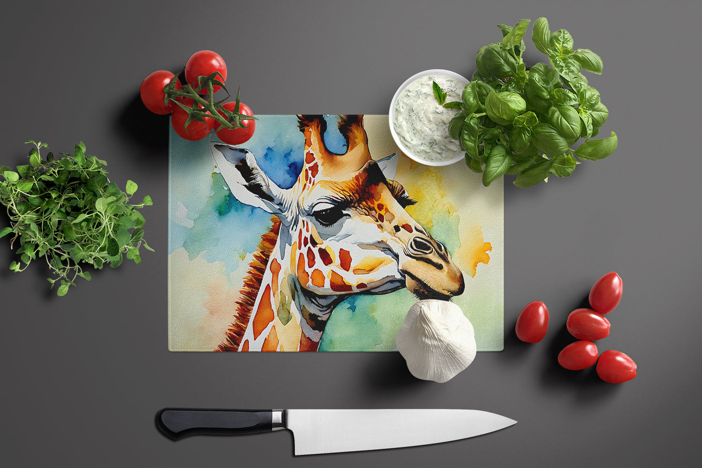 Giraffe Glass Cutting Board