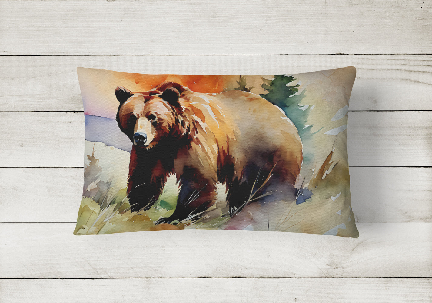 Grizzly Bear Throw Pillow