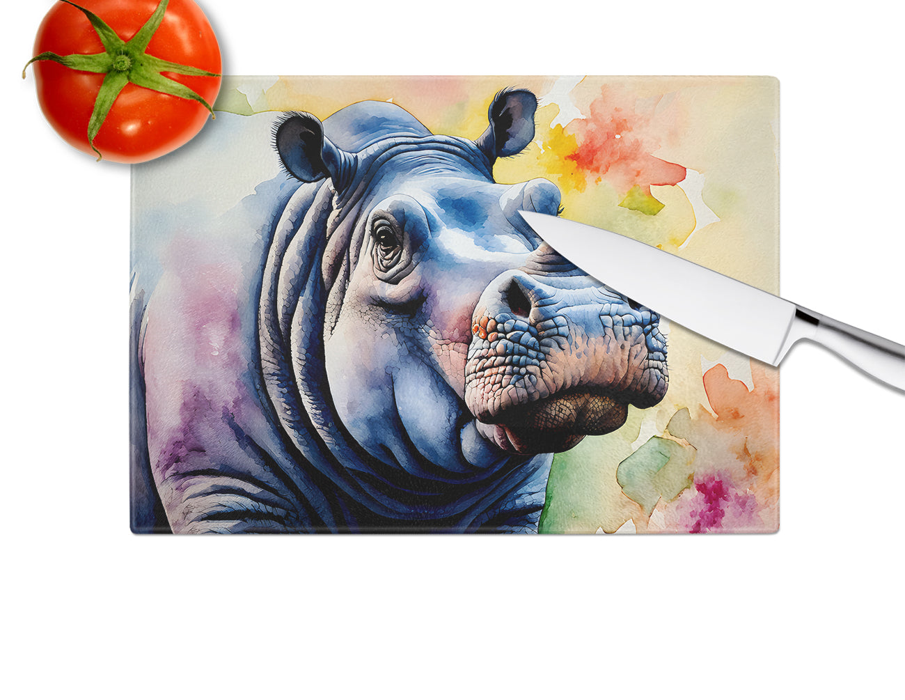 Hippopotamus Glass Cutting Board