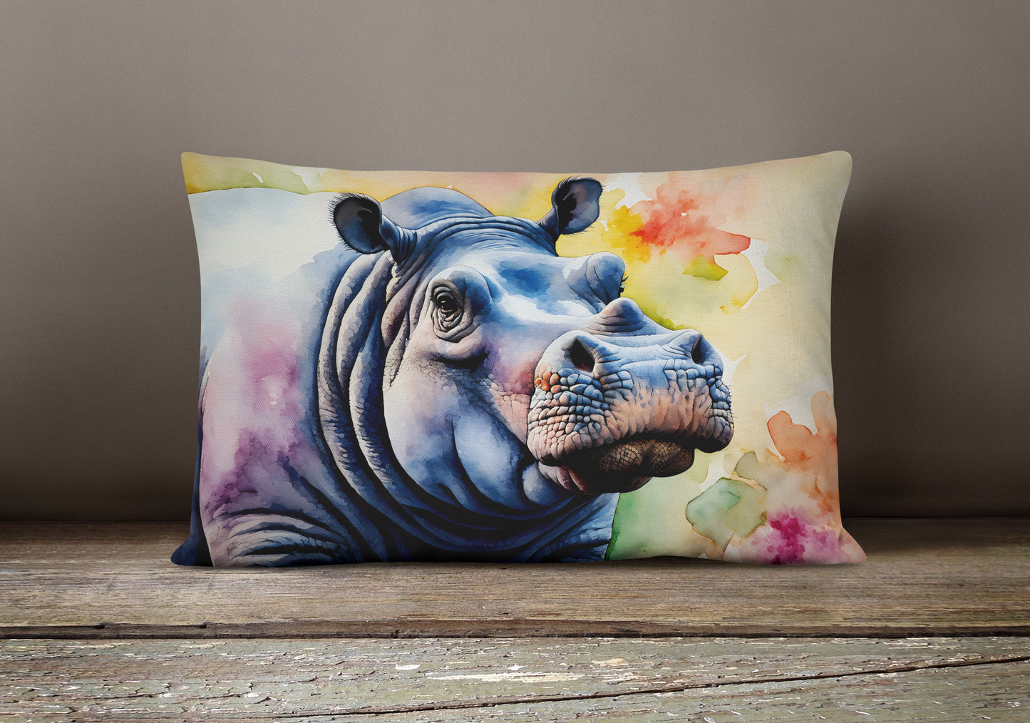 Hippopotamus Throw Pillow