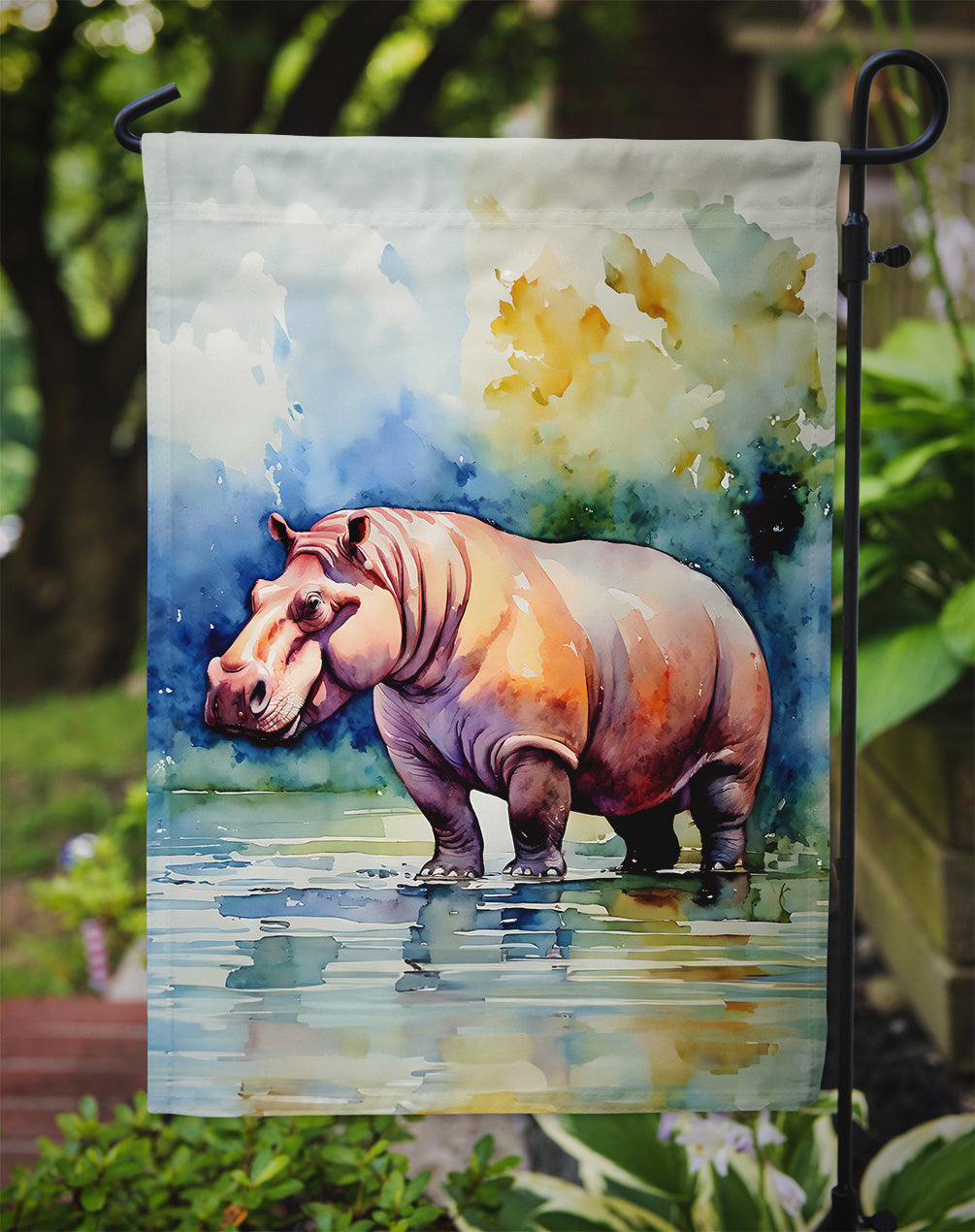 Hippopotamus Garden Flag