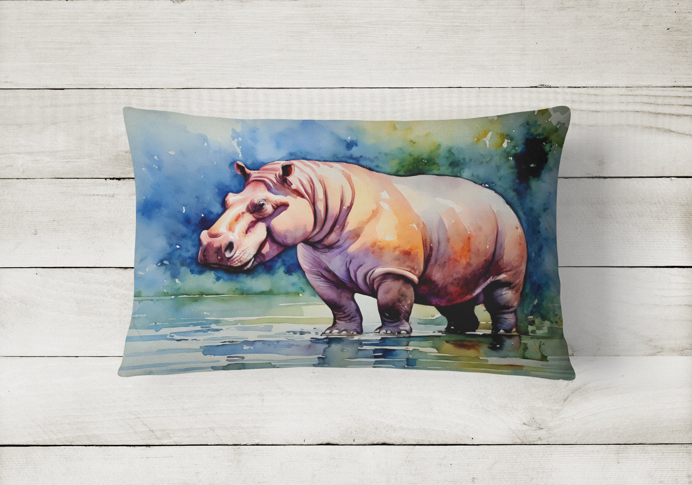 Hippopotamus Throw Pillow