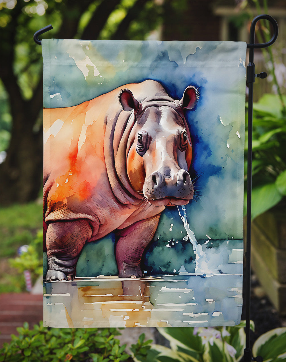 Hippopotamus Garden Flag