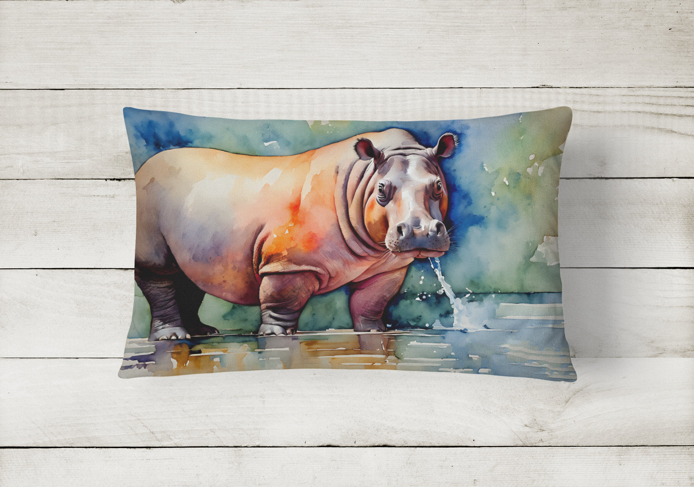 Hippopotamus Throw Pillow