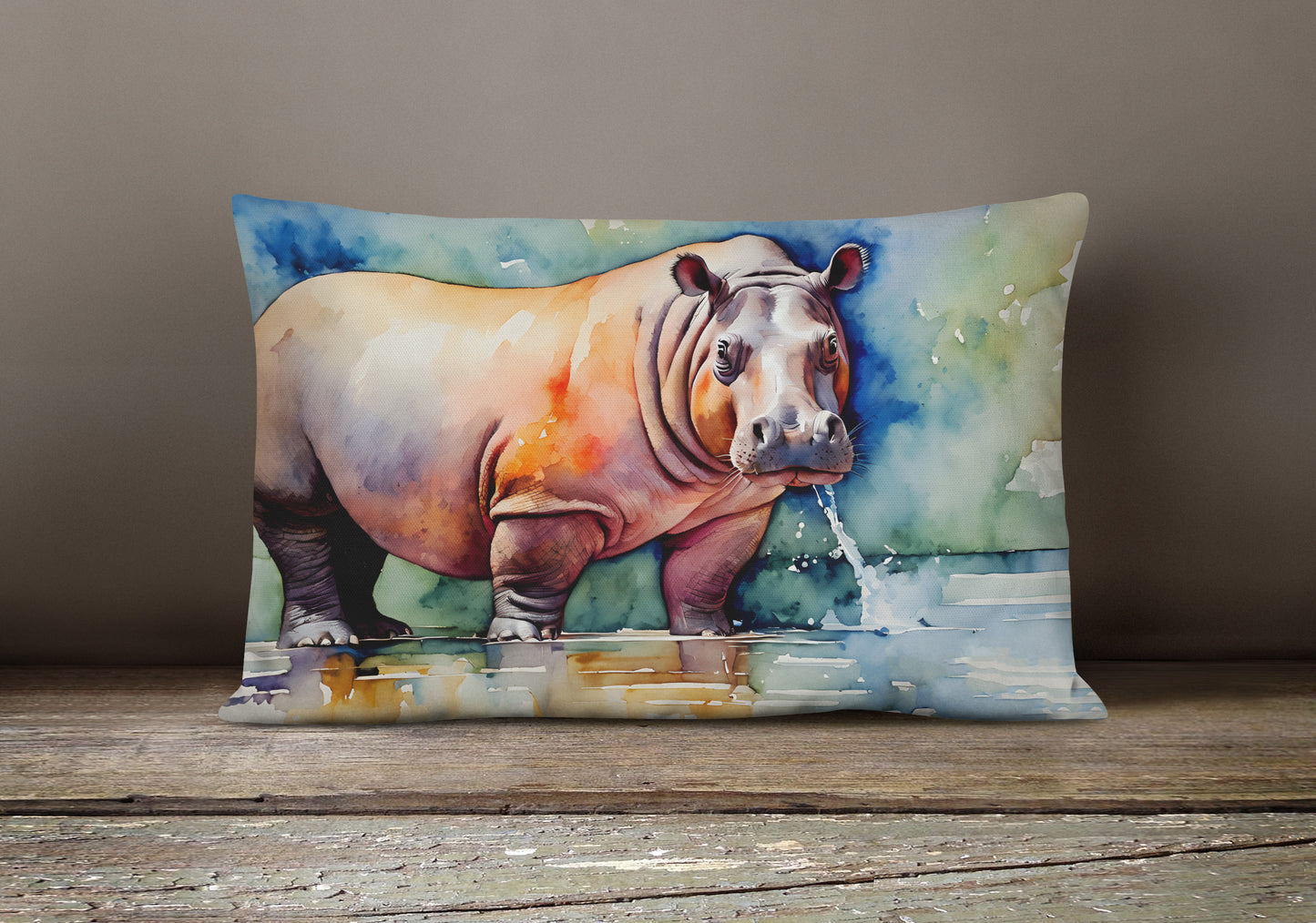 Hippopotamus Throw Pillow