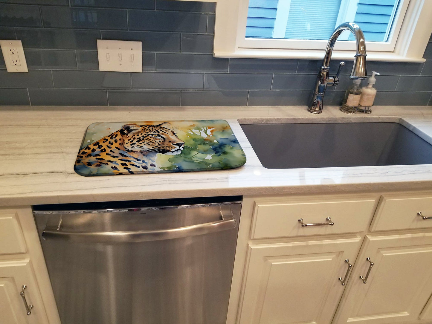 Leopard Dish Drying Mat