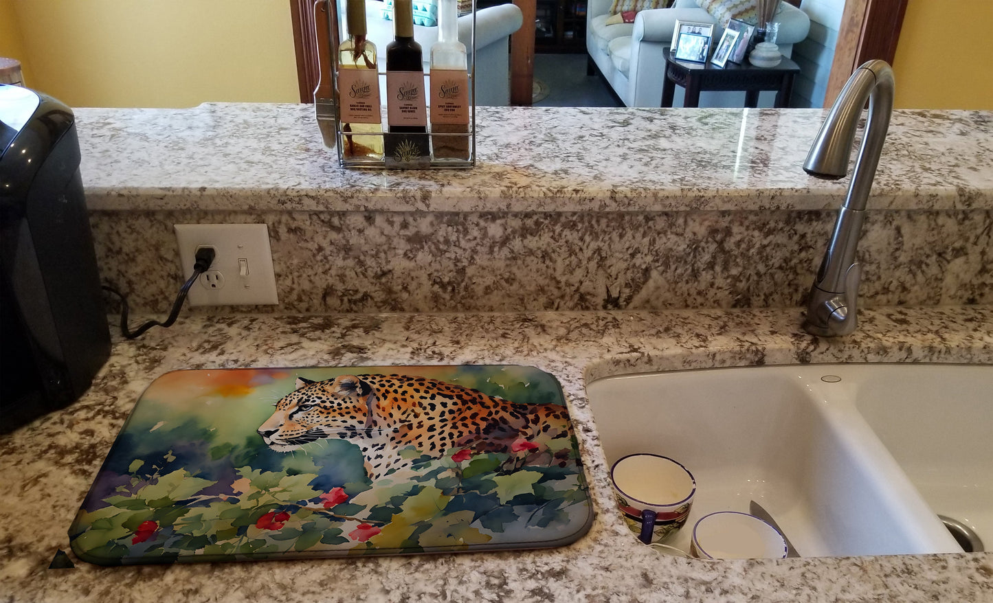 Leopard Dish Drying Mat