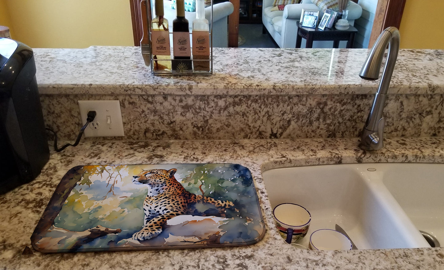 Leopard Dish Drying Mat