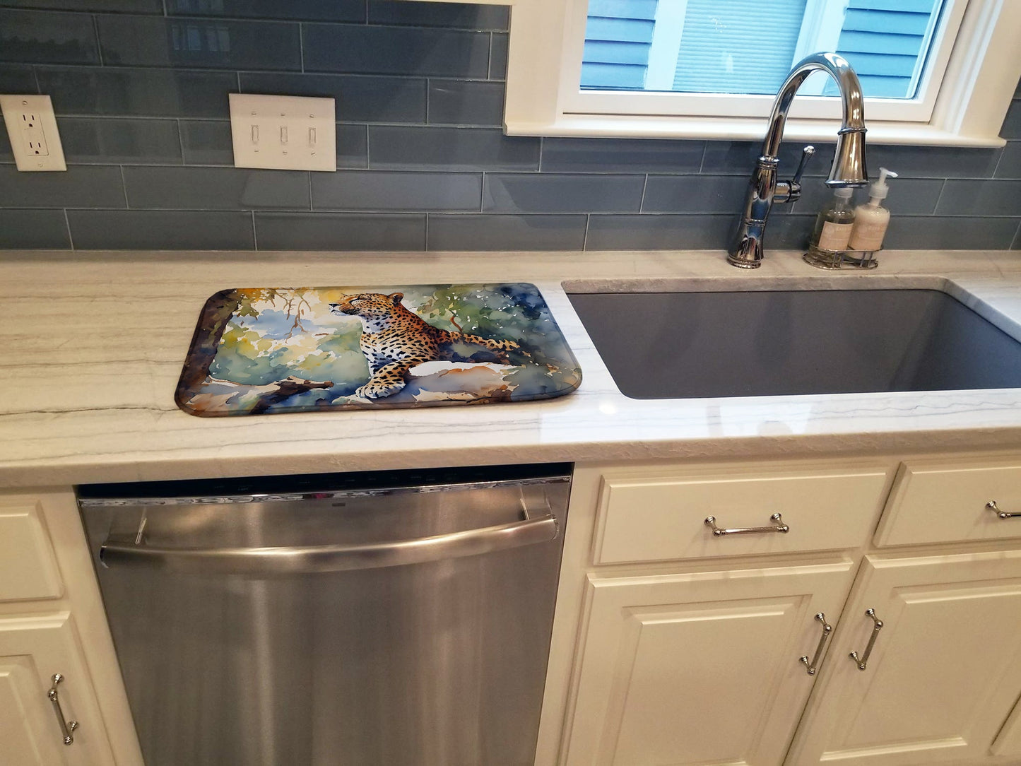 Leopard Dish Drying Mat