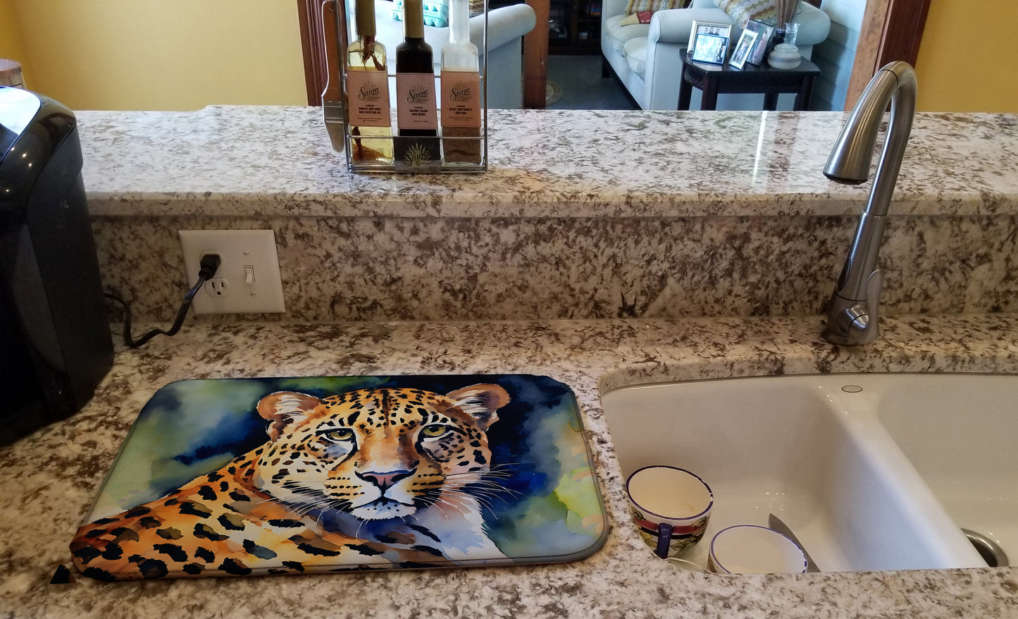 Leopard Dish Drying Mat