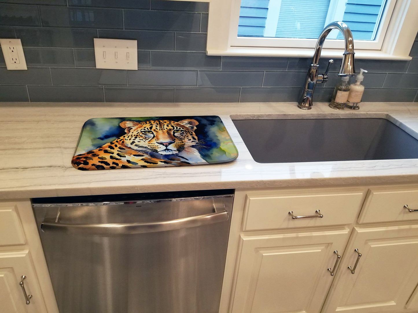 Leopard Dish Drying Mat